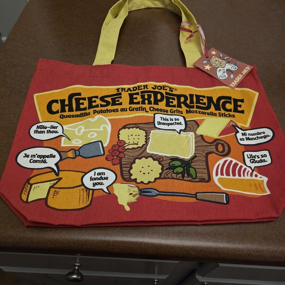 FLASH SALE- Trader Joe's Cheese Adventures Red Tote Bag - Picture 3 of 6